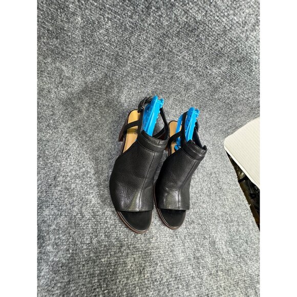 Franco Sarto Harlet Women’s 9M Heels Black Leather Open-Toe Slingback - Picture 10 of 16